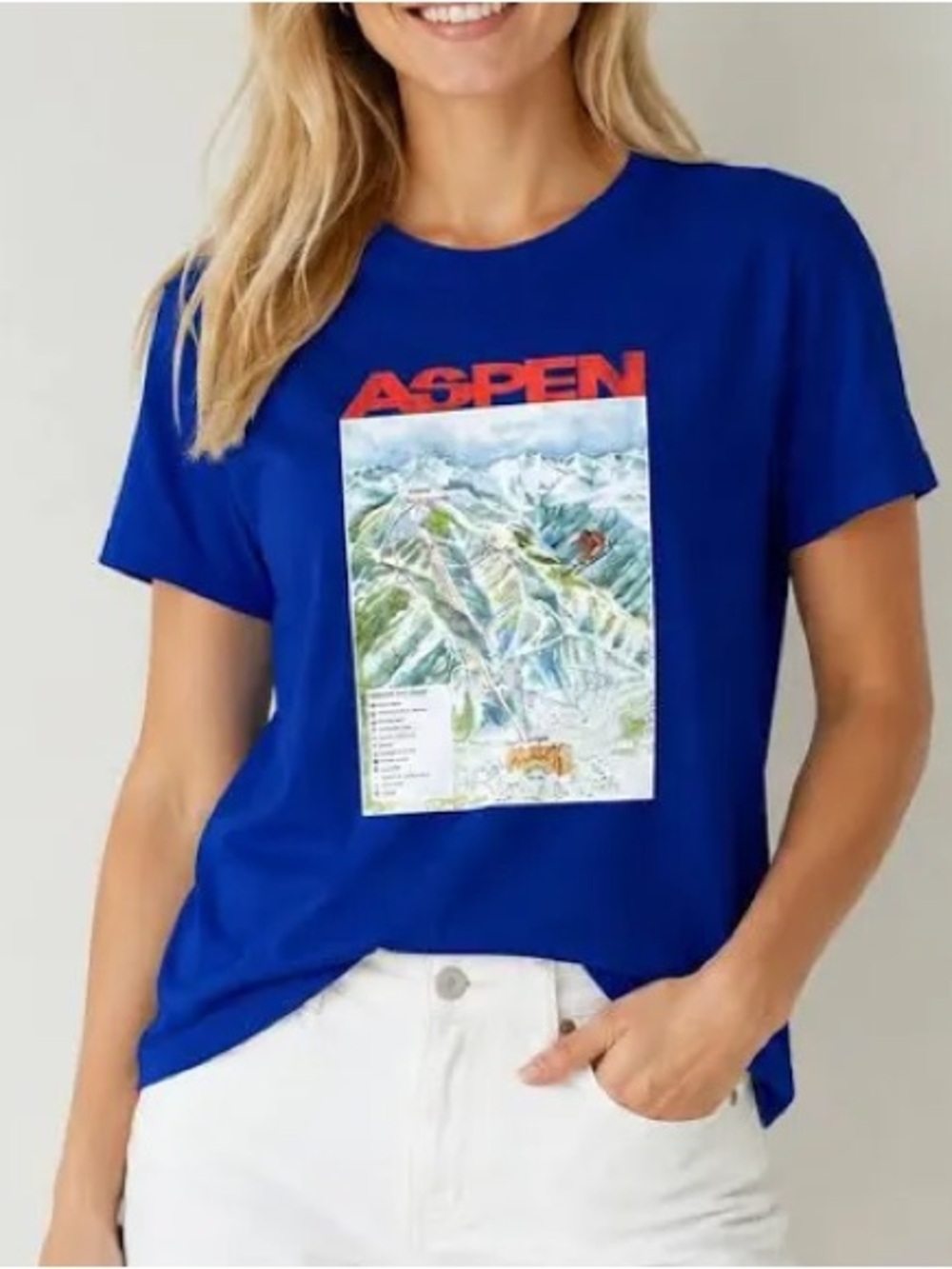 J. Crew NWT xs Royal Blue Aspen Graphic Tee mountains travel